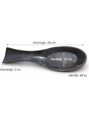 Plastik Kaşıklık, Yatay Kaşık Altlığı – Tezgah Üstü Kullanıma Uygun, Hafif ve Pratik (Gri Mermer Desenli)
