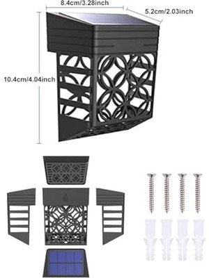 Güneş Enerjili Duvar ve Çit LED Aydınlatma 4 ADET/GT-SL22