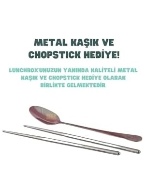 Bento 700ML Lunchbox Tek Katlı 2 Bölmeli Çelik Sefer Tası Yemek Kutusu (Turkuaz)