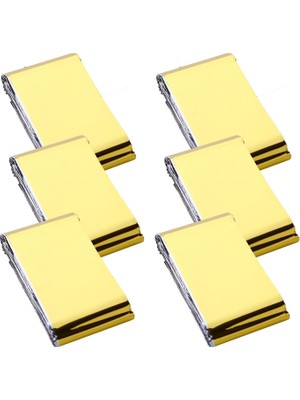 Happy Trend Somine Acil Durum Folyo Battaniyeleri (6 Paket) Termal Battaniye Acil Durum Battaniyesi, Mylar 2,1 x 1,6 M, Açık Hava, Yürüyüş, Hayatta Kalma, Maraton Veya Ilk Yardım Için, Altın