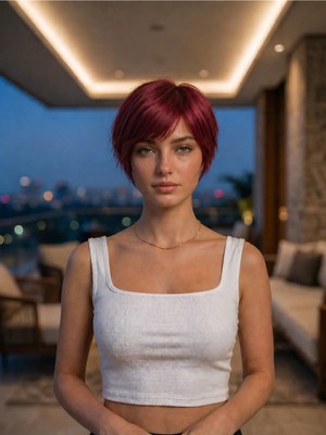 Marsilyan Röfleli Kısa Küt Peruk