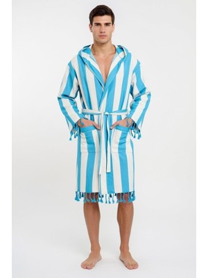 Happy Trend Mulberry Erkek Striped Peştemal BORNOZ%100 Pamuk Plaj Bornoz