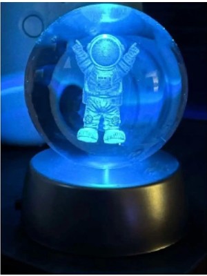 Empressco Astronot Plastik Altlıklı Işıklı Cam Küre 6 cm