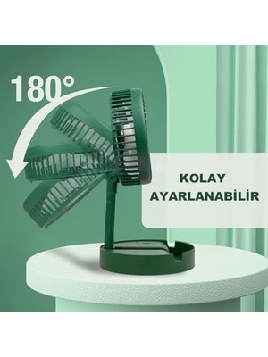 Şarjlı Taşınabilir Fan Katlanır Teleskopik USB Fanı Ev Ofis Masaüstü Sessiz Fan