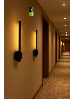 Empressco Modern Dekoratif Luxury Tasarım Pilli LED Duvar Aplik Aç-Kapa Düğmeli 50 cm Siyah ( 1 Adet )