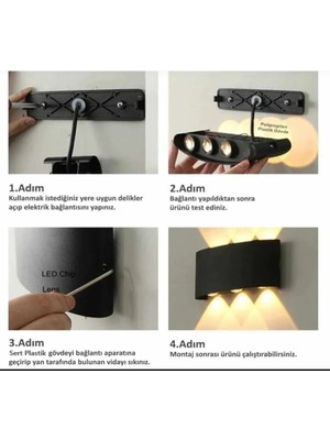 Empressco 10W LED Aplik Aydınlatma Çift Taraflı LED Dekoratif Duvar Aplik Suya ve Toza Karşı Dayanıklı