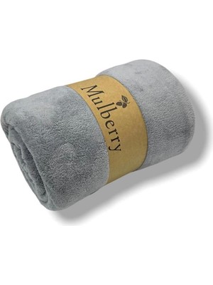 Happy Trend Mulberry Wellsoft Battaniye Televizyon Battaniyesi Peluş Polar Battaniye Tek Kişilik 170 * 230-GRI