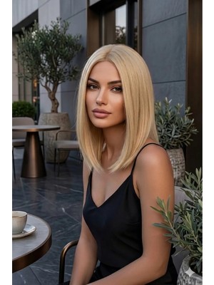 Marsilyan Kısa Bob Kesim Platin Peruk