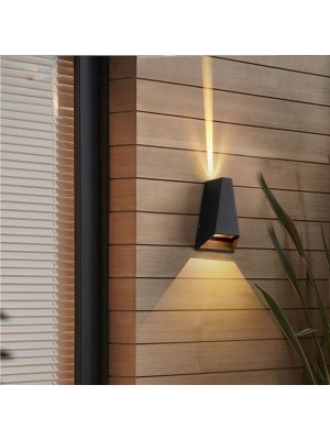 Malta Dekoratif Çift Yönlü LED Duvar Apliği - Siyah, IP54 Su Geçirmez, 3000K Gün Işığı, Cata Iç ve Dış Mekan Desenli Duvar Bahçe Aydınlatma (2X3W)