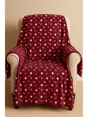 Happy Trend Desenli Polar Battaniye Çift Kişilik 195X215 cm Aydesen Bordo
