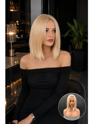 Marsilyan Exclusive Luxury Özel Üretim Kahverengi Lila Kısa Küt Kesim Peruk