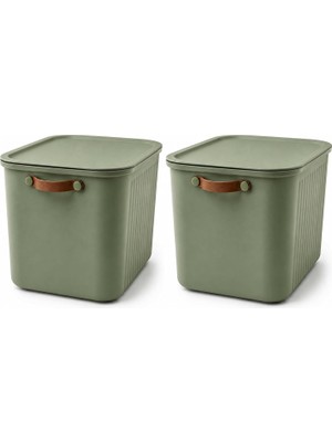 Happy Trend 23 Lt Kapaklı Organizer Kutu – Yan Kulplu Büyük Boy Plastik Saklama ve Depolama Kutusu – Çok Amaçlı Düzenleyici Kutu – Dolap, Banyo, Ofis ve Oyuncak Düzeni Için (40X30X25CM) (2)