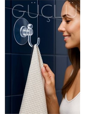 Modacar Şeffaf Askılı Vantuz Kanca | Banyo & Mutfak Duvar Askısı (4cm) - 1.36KG Taşıma 722496