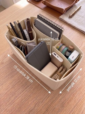 Marjinal W Club Kare Ic Ceplı Canta Icı Organızer Krem Renk 28 x 15 X12 Olculu ( Uzunluk x Yukseklık x Genıslık )