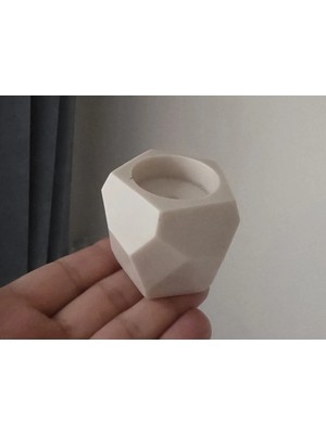 Morlalem Elmas Kesim Tealight Prizma Mumluk Silikon Kalıp K-1118, Polyester Taş Tozu Alçı Mum Kalıbı