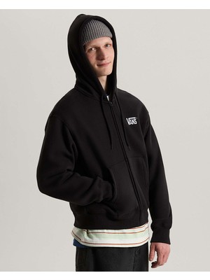 Vans Stretch Logo Full Zip Erkek Siyah/beyaz Sweatshirt VN00105JY281