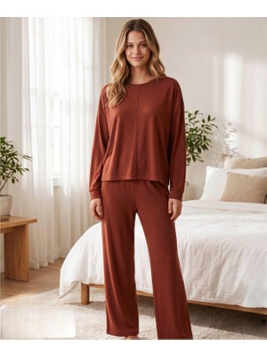 Mihra Kadın Oysho Bisiklet Yaka Uzun Kol Baharlık Pijama Takımı 20103KH - 1 Adet