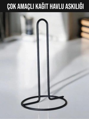 Empressco Siyah Metal Kağıt Havluluk Dik Havlu Peçetelik Standart ve Büyük Boy Rulo Uyumludur