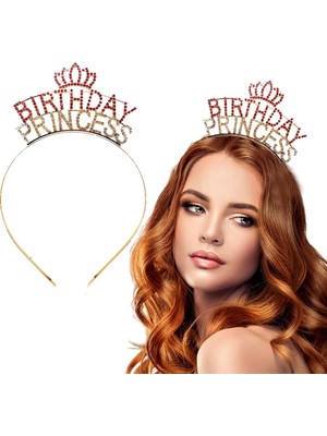 TKÇ Birthday Princess Kristal Taç – Altın Kaplama