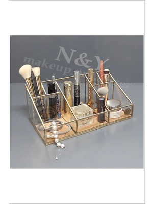 Empressco MS110 Antik Gold Makyaj Organizer (28CM-TABA Zemin)
