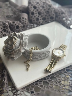 Empressco Şakayık Kapaklı Antik Desenli Mini Takı Kutusu - Gold Detaylı