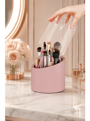 Empressco Deluxe Makyaj Fırçası ve Kozmetik Düzenleyici Şeffaf Kapaklı Hijyenik Organizer