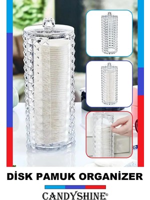 Empressco Diamond Premium Disk Pamukluk Organizer Modern Kozmetik Düzenleyici Şık Pamukluk Makyaj Organizer