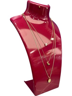 Empressco Kolye Standı Akrilik -Takı Teşhir ve Saklama Standı Fuşya 19X30 cm