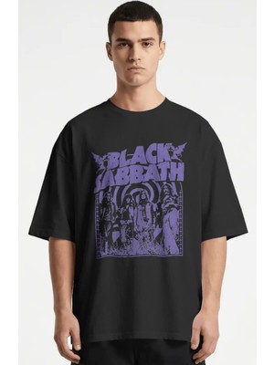 Sevbano Black Sabbath Rock Metal Müzik Grubu Baskılı Unisex Oversize Premium Tişört