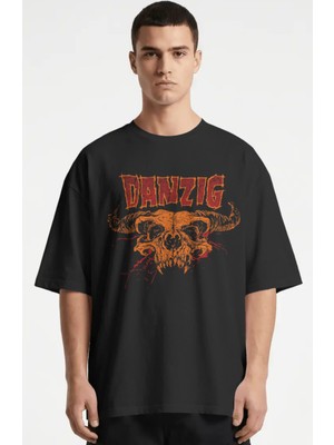 Sevbano Danzig Rock Metal Müzik Grubu Baskılı Unisex Oversize Premium Tişört