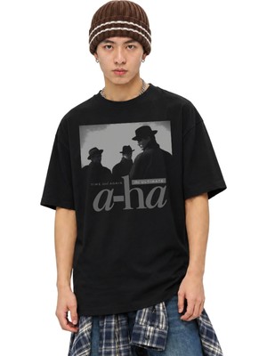 Fuddy Moda Unisex A-Ha Time And Again The Ultimate Baskılı Tişört, Oversize Rock Band Temalı Tshirt