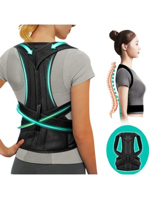 Empressco Balenli Ortopedik Dik Duruş Korsesi Kamburluk Önleyici Unisex Bel Sırt Medikal Dik Durus Korsesi