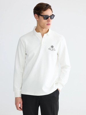 Lc Waikiki Yeni Sezon Polo Yaka Baskılı Erkek Sweatshirt