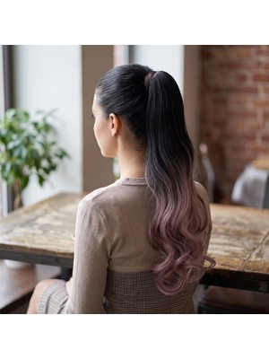 Melonika Mini Tokalı Daalı At Kuyruğu / Siyah  Kurusu Ombre