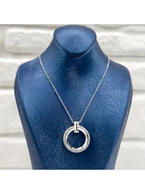 Livora Jewelry 925 Ayar Gümüş Zirkon Taşlı Özel Tasarım Kadın Kolye