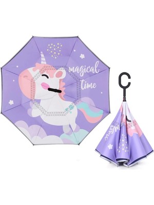 Empressco Çocuk Şemsiye Ters Şemsiye Fantasy Ünicorn
