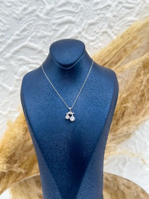 Livora Jewelry 925 Ayar Gümüş Zirkon Taşlı Fiyonk Tektaş Zarif Özel Tasarım Kadın Kolye