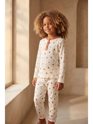 Katia & Bony Çocuk Lovely Winter Desenli Ekru Pijama Takımı