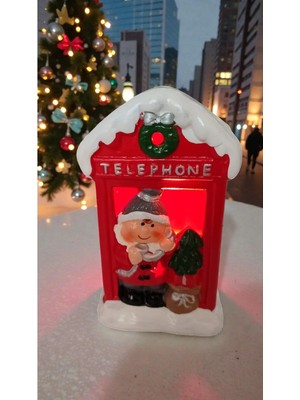 Empressco Yılbaşına Özel Işıklı Telephone Süs Dekor Aksesuar Biblo Ürün BOYUTU:12CM 9cm