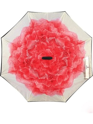 Empressco Kadın Şemsiye Ters Şemsiye Pembe Şakayık