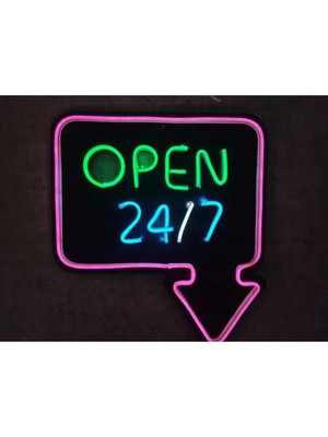 Empressco Open 7/24 Açık Neon LED Tabela Neon Yazı