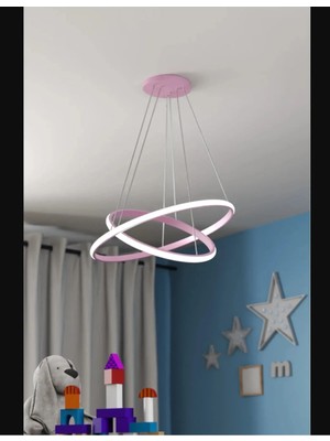 Empressco Ikili Halka Model Sarkıt Modern LED Beyaz Işık Ultra Power LED Avize Salon Mutfak Oda Ledli Avize