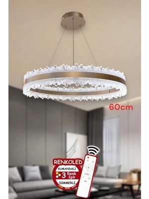 Empressco 3 Renk Işıklı Kumandalı Modern Sarkıt LED Avize Salon ,oda ,mutfak ,hol 60 cm