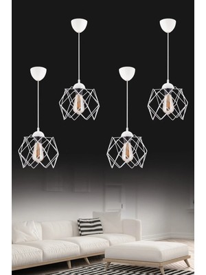 Empressco Elegante Beyaz Modern Sarkıt Salon Mutfak Oturma Odası Hol Avize Aydınlatma (4 Adet/camsız)