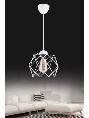 Empressco Modern Elegante Tekli Beyaz Salon Mutfak Oda Hol Avize (Camsız)