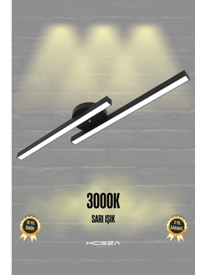 Empressco Marea ( Siyah Kasa, Sarı Işık ) Ledli Modern Plafonyer LED Avize, Salon, Mutfak, Oturma Odası