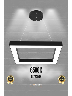 Empressco Quattro ( Siyah Kasa, Beyaz Işık ) Ledli Modern LED Avize, Salon, Mutfak, Oturma Yatak Odası, Sarkıt