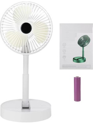 Uslucan Alışveriş Katlanır Teleskopik Zemin Fanı Yaz Sessiz Masaüstü USB Şarj Edilebilir Taşınabilir Mini Fan