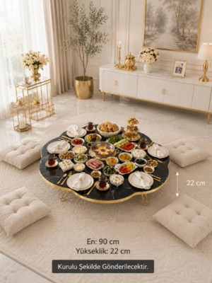 Empressco 90 cm Mermer Desen Stand Yer Sofrası Çok Amaçlı