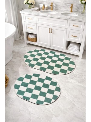 Aymira Home Dekoratif Dijital Baskılı 2 Li Set Banyo Paspası Kaymaz Tabanlı Klozet Takımı